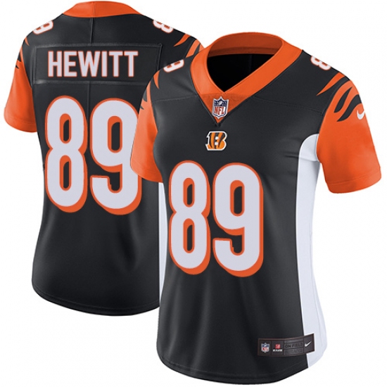Women's Nike Cincinnati Bengals #89 Ryan Hewitt Vapor Untouchable Limited Black Team Color NFL Jersey - Ujersey