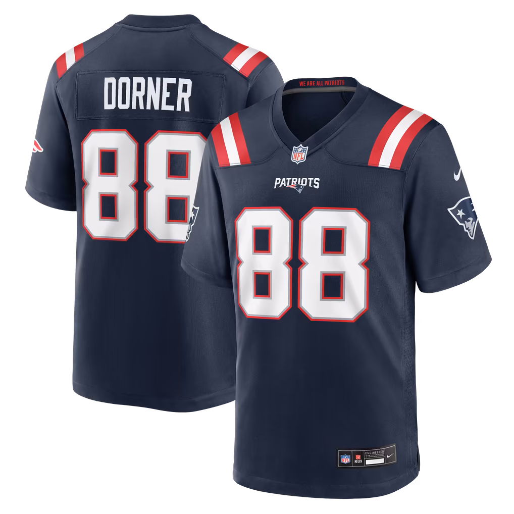Men's New England Patriots Cameron Dorner Nike Navy Team Game Jersey - U-jersey