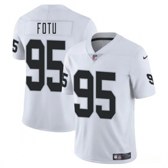 Men's Las Vegas Raiders #95 Leki Fotu White 2025 Vapor Football Stitched Jersey - Ujersey