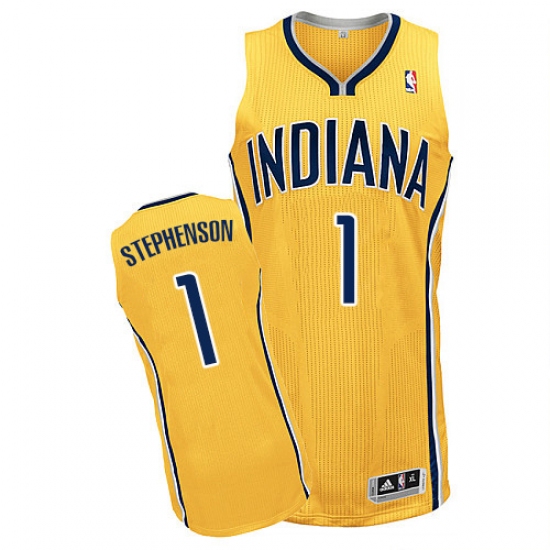 Men's Adidas Indiana Pacers #1 Lance Stephenson Authentic Gold Alternate NBA Jersey - Ujersey