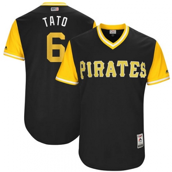 Men's Majestic Pittsburgh Pirates #6 Starling Marte 