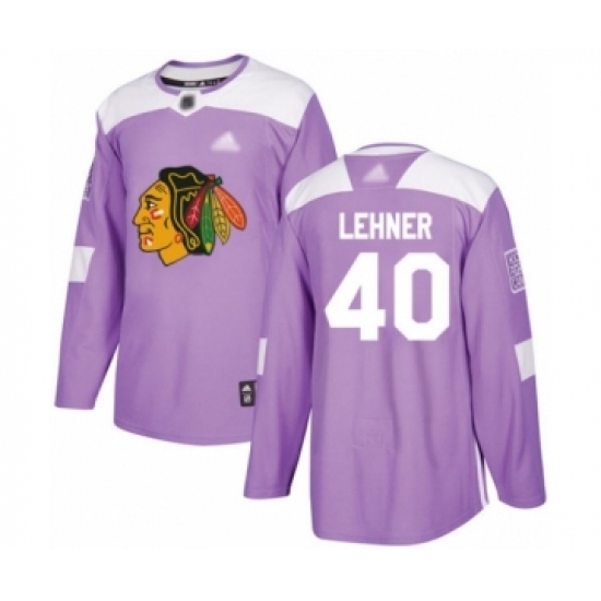 Men's Chicago Blackhawks #40 Robin Lehner Authentic Purple Fights Cancer Practice Hockey Jersey - Ujersey