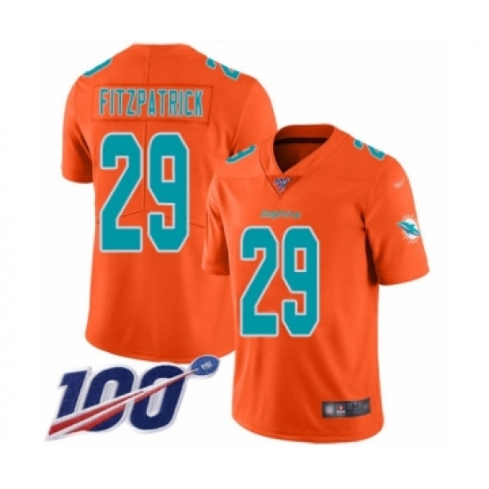 Youth Nike Miami Dolphins #29 Minkah Fitzpatrick Limited Orange Inverted Legend 100th Season NFL Jersey