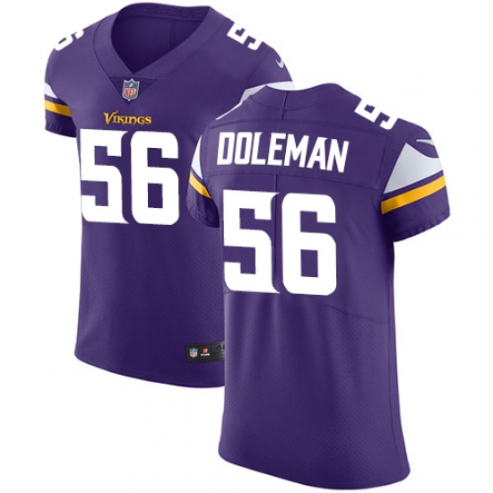 Men's Nike Minnesota Vikings #56 Chris Doleman Purple Team Color Vapor Untouchable Elite Player NFL Jersey - Ujersey