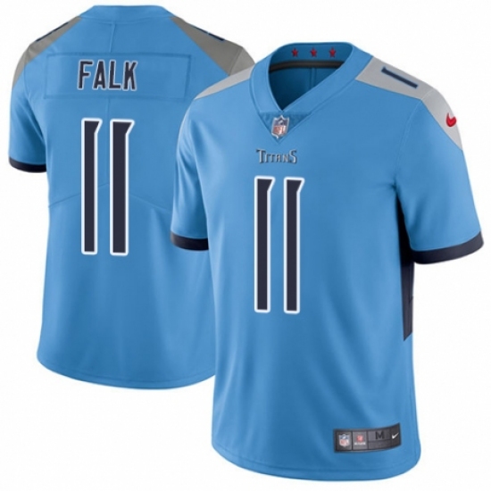 Men's Nike Tennessee Titans #11 Luke Falk Light Blue Alternate Vapor Untouchable Limited Player NFL Jersey - Ujersey