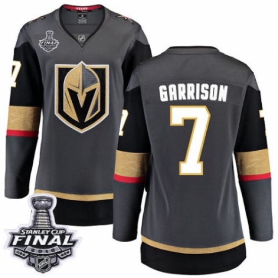 Women's Vegas Golden Knights #7 Jason Garrison Authentic Black Home Fanatics Branded Breakaway 2018 Stanley Cup Final NHL Jersey - Ujersey