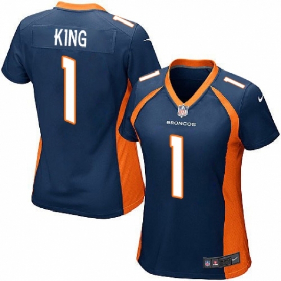 Women's Nike Denver Broncos #1 Marquette King Game Navy Blue Alternate NFL Jersey - Ujersey