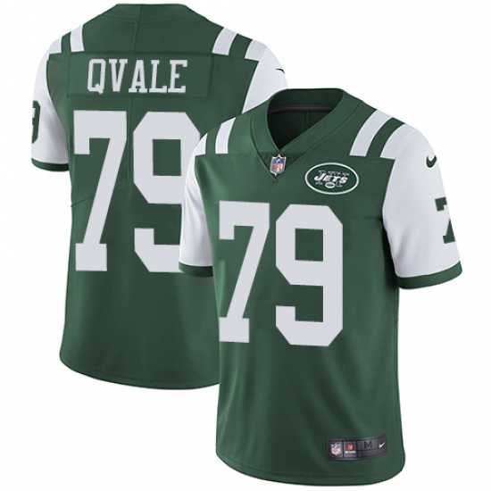 Youth Nike New York Jets #79 Brent Qvale Green Team Color Vapor Untouchable Limited Player NFL Jersey - Ujersey