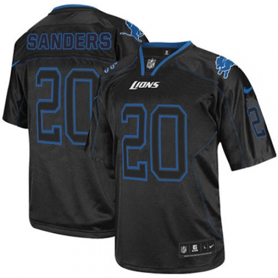 Men's Nike Detroit Lions #20 Barry Sanders Elite Lights Out Black NFL Jersey - Ujersey