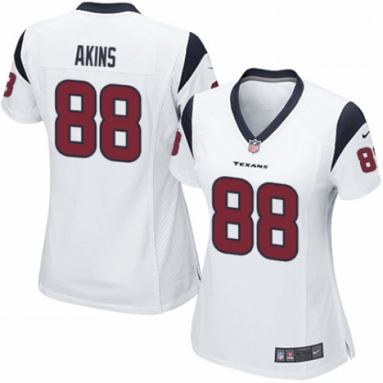 Women's Nike Houston Texans #88 Jordan Akins Game White NFL Jersey - Ujersey
