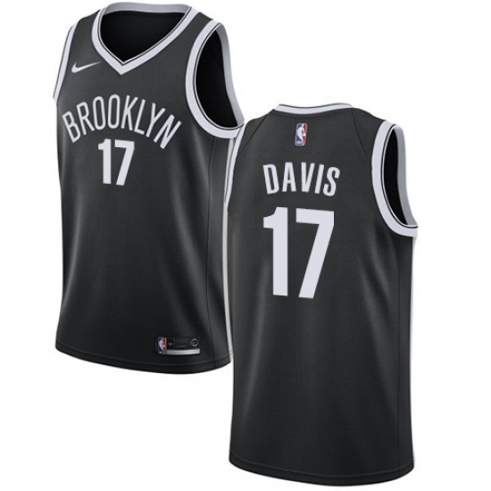 Youth Nike Brooklyn Nets #17 Ed Davis Swingman Black NBA Jersey - Icon Edition - Ujersey