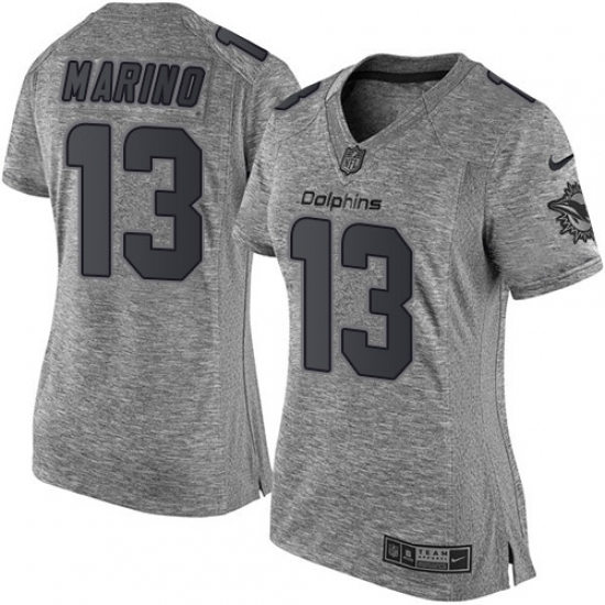 Women's Nike Miami Dolphins #13 Dan Marino Limited Gray Gridiron NFL Jersey - Ujersey