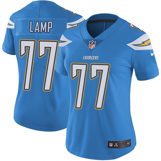 Women's Nike Los Angeles Chargers #77 Forrest Lamp Elite Electric Blue Alternate NFL Jersey - Ujersey