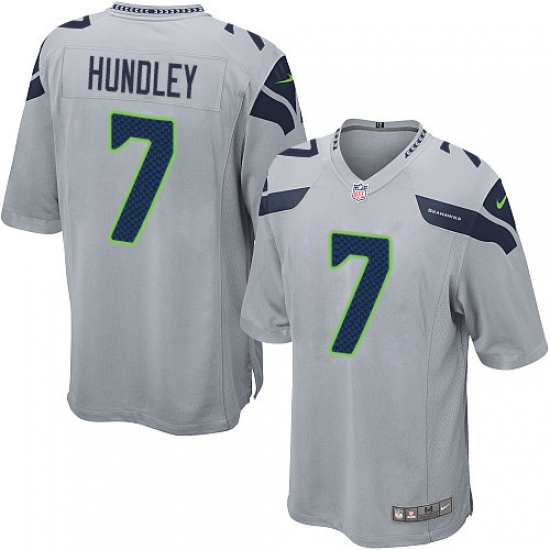 Men's Nike Seattle Seahawks #7 Brett Hundley Game Grey Alternate NFL Jersey - Ujersey