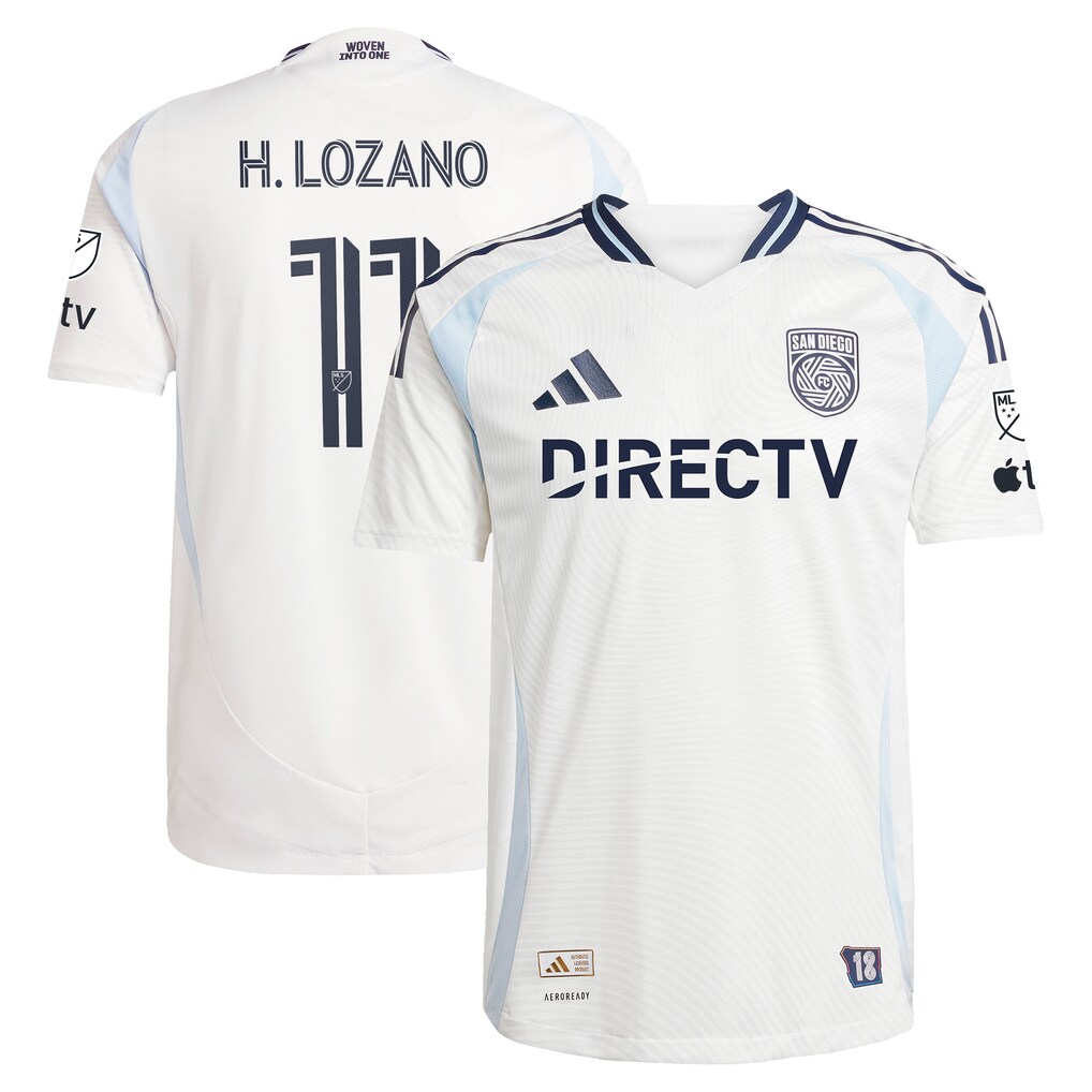 Men's San Diego FC Hirving Lozano adidas White 2025 Woven Into One Authentic Player Jersey - Ujersey