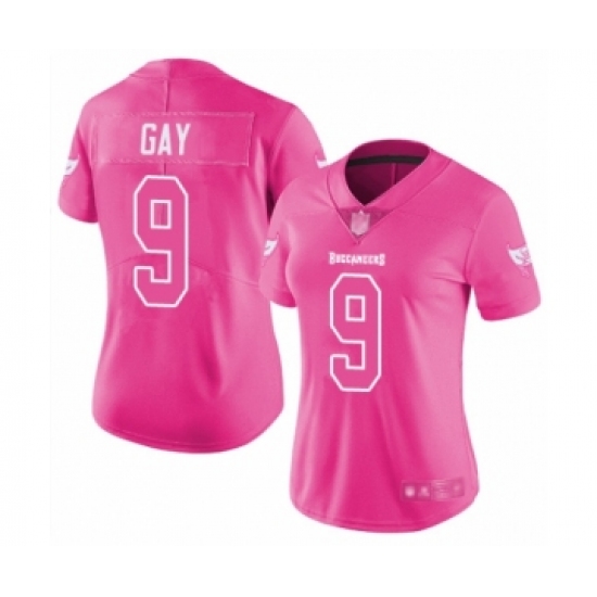 Women's Tampa Bay Buccaneers #9 Matt Gay Limited Pink Rush Fashion Football Jersey - Ujersey