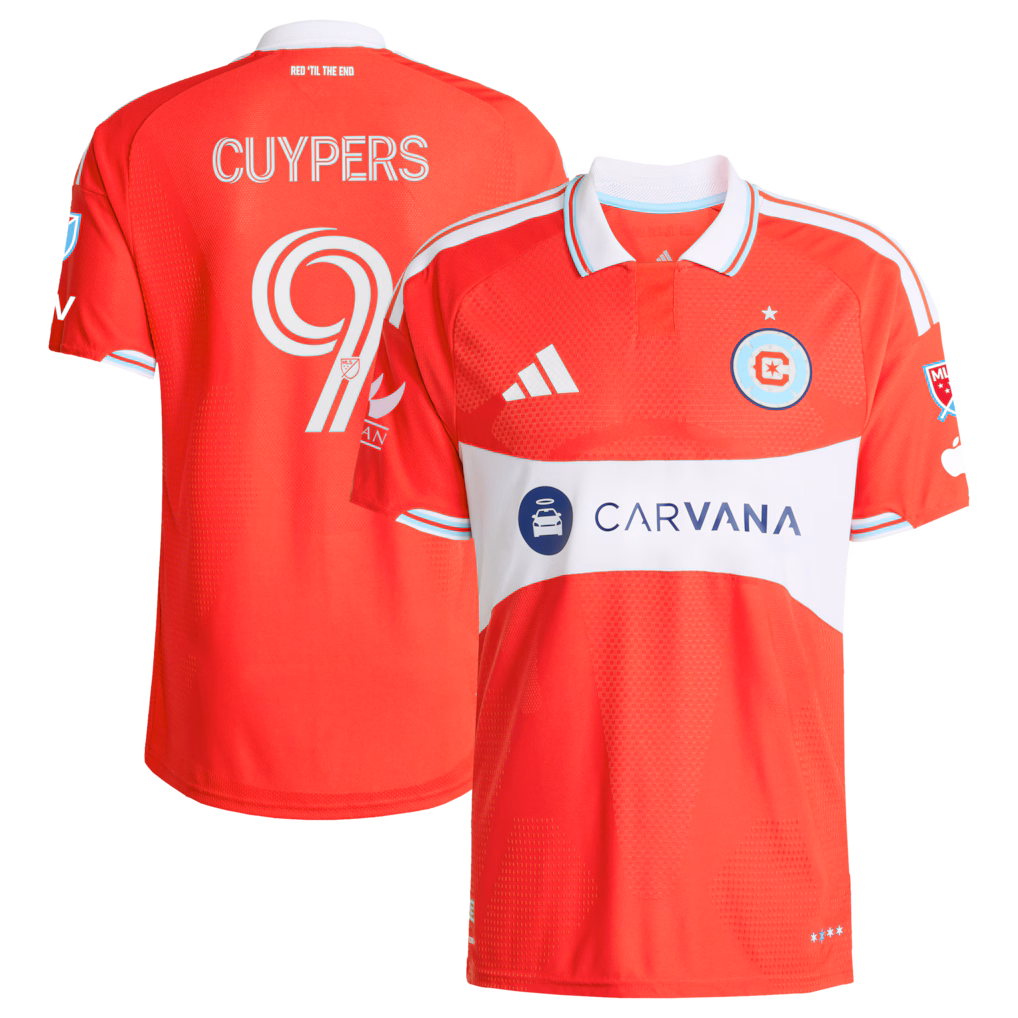 Men's Chicago Fire Hugo Cuypers adidas Red 2026 Forever Red On-Field Authentic Patch Jersey