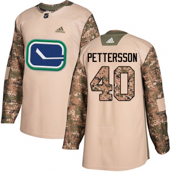 Men's Adidas Vancouver Canucks #40 Elias Pettersson Camo Authentic 2017 Veterans Day Stitched NHL Jersey - Ujersey