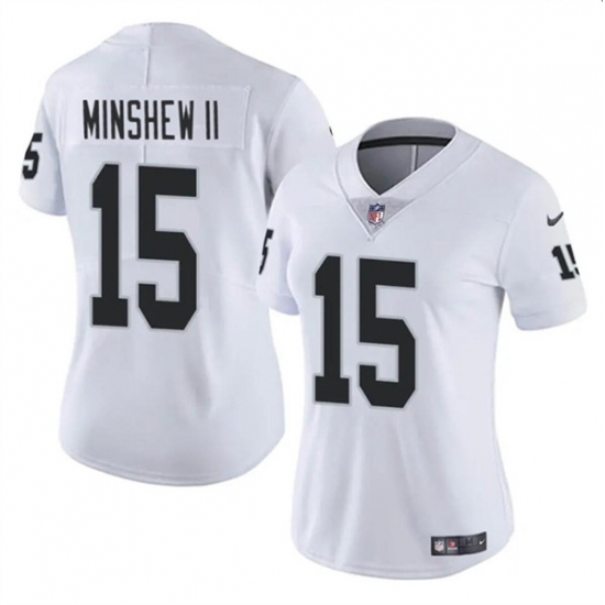 Women's Las Vegas Raiders #15 Gardner Minshew II White Vapor Stitched Jersey - Ujersey