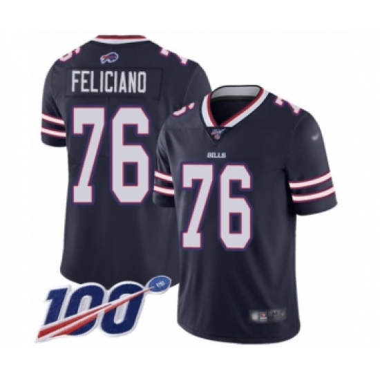 Youth Buffalo Bills #76 Jon Feliciano Limited Navy Blue Inverted Legend 100th Season Football Jersey - Ujersey