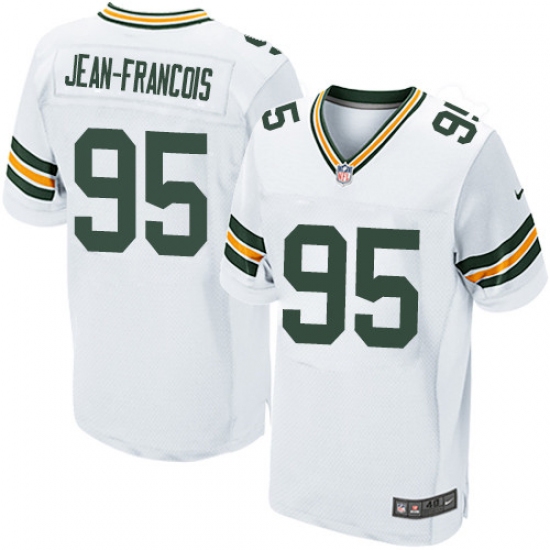 Men's Nike Green Bay Packers #95 Ricky Jean-Francois Elite White NFL Jersey - Ujersey