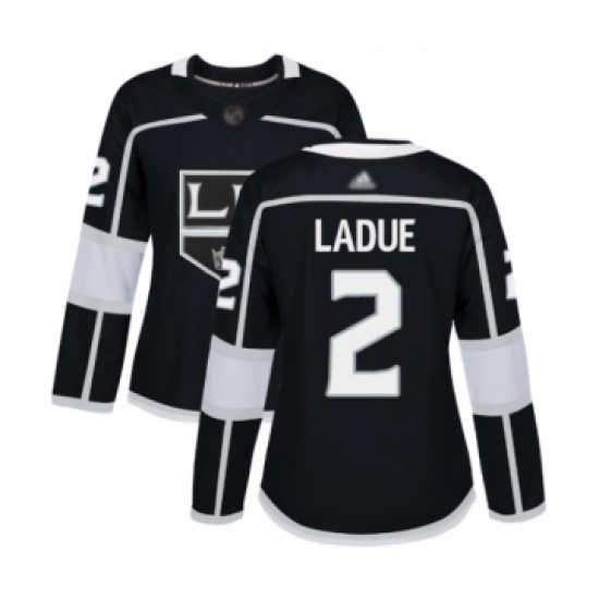Women's Los Angeles Kings #2 Paul LaDue Authentic Black Home Hockey Jersey - Ujersey