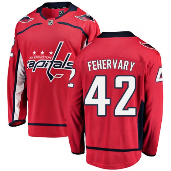 Youth Washington Capitals #42 Martin Fehervary Fanatics Branded Red Home Breakaway NHL Jersey - Ujersey