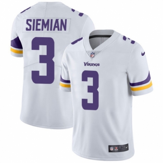 Youth Nike Minnesota Vikings #3 Trevor Siemian White Vapor Untouchable Limited Player NFL Jersey - Ujersey