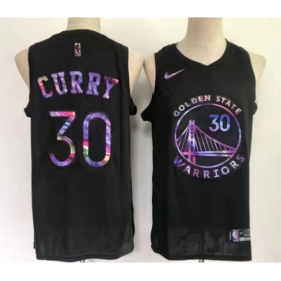 Men's Golden State Warriors #30 Stephen Curry Black Stitched Basketball Jersey - Ujersey