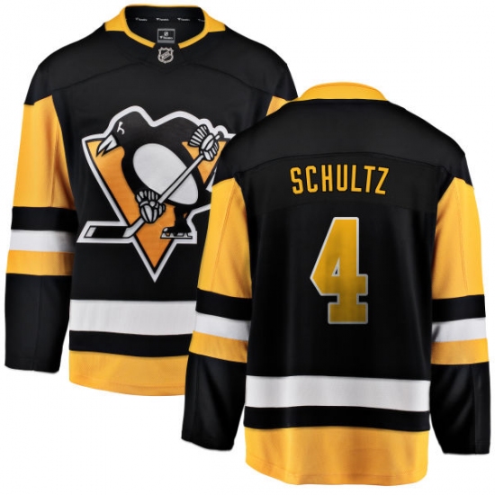 Men's Pittsburgh Penguins #4 Justin Schultz Fanatics Branded Black Home Breakaway NHL Jersey - Ujersey