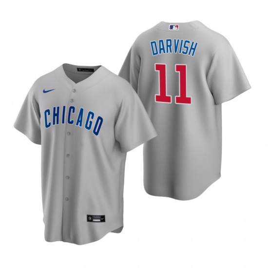 Men's Nike Chicago Cubs #11 Yu Darvish Gray Road Stitched Baseball Jersey - Ujersey