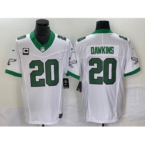 Men's Nike Philadelphia Eagles #20 Brian Dawkins White 2023 F.U.S.E. Vapor Untouchable C Stitched Football Jersey - Ujersey