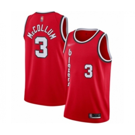 Men's Portland Trail Blazers #3 C.J. McCollum Authentic Red Hardwood Classics Basketball Jersey - Ujersey
