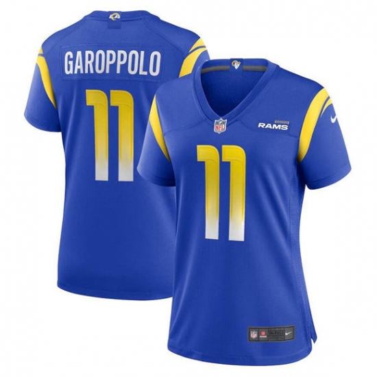 Women's Los Angeles Rams #11 Jimmy Garoppolo Royal Stitched Game Jersey(Run Small) - Ujersey