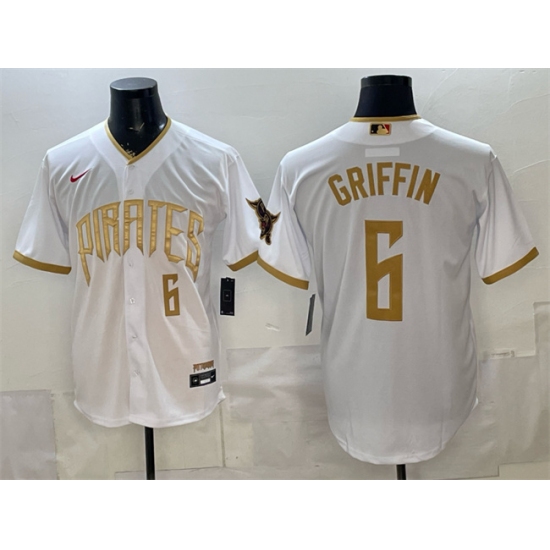 Men's Pittsburgh Pirates #6 Konnor Griffin White 2026 City Connect Stadium Stitched Baseball Jersey
