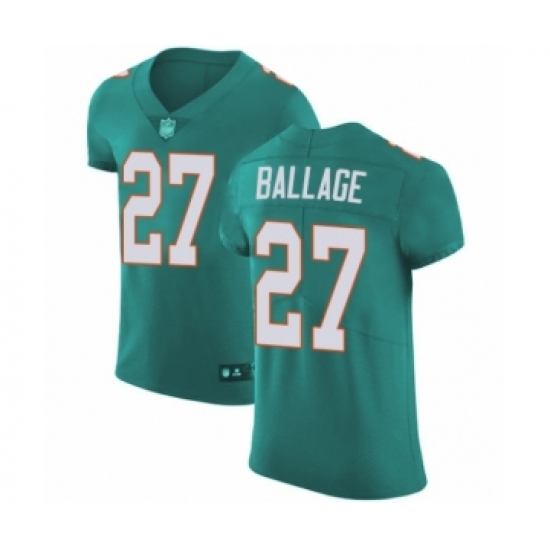 Men's Miami Dolphins #27 Kalen Ballage Aqua Green Alternate Vapor Untouchable Elite Player Football Jersey - Ujersey