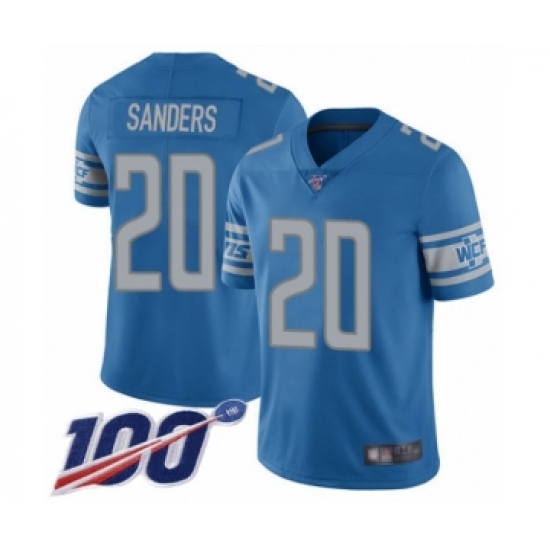Men's Detroit Lions #20 Barry Sanders Blue Team Color Vapor Untouchable Limited Player 100th Season Football Jersey - Ujersey