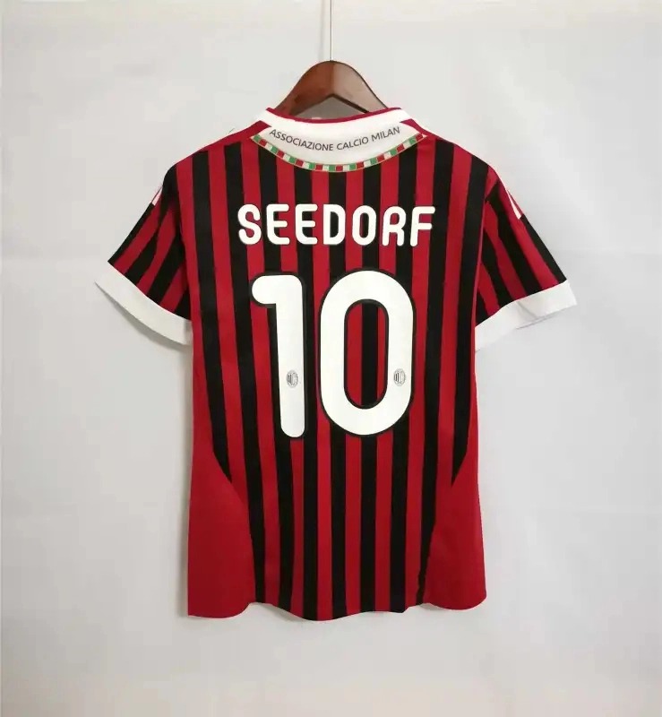 AC Milan Retro Soccer Jersey Home Custom Shirt 2011/12 - ujerseystore