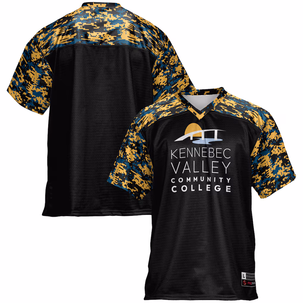 Men's GameDay Greats Black Kennebec Valley Community College Football Jersey - Ujersey Shop