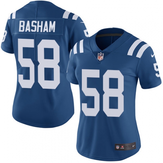 Women's Nike Indianapolis Colts #58 Tarell Basham Elite Royal Blue Team Color NFL Jersey - Ujersey