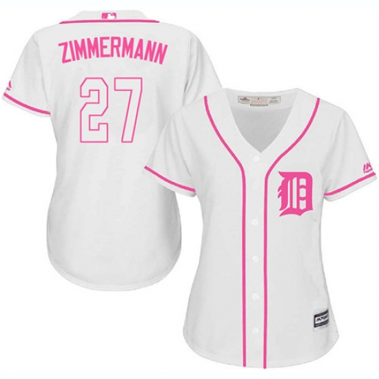 Women's Majestic Detroit Tigers #27 Jordan Zimmermann Replica White Fashion Cool Base MLB Jersey - Ujersey