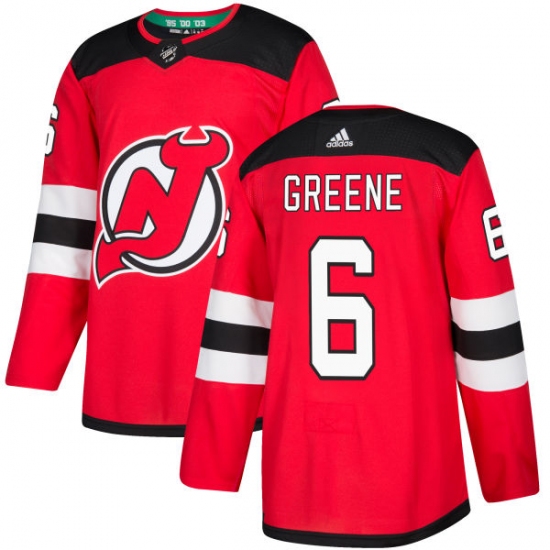 Men's Adidas New Jersey Devils #6 Andy Greene Authentic Red Home NHL Jersey - Ujersey