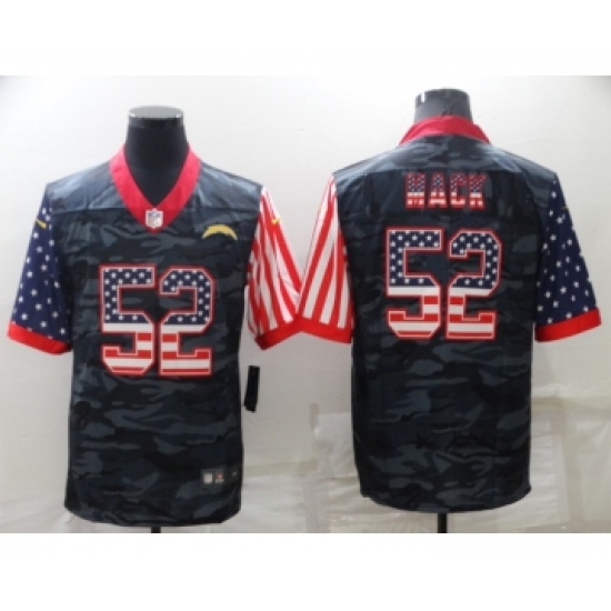 Men's Los Angeles Chargers #52 Khalil Mack Camo USA Flag Limited Stitched Jersey - Ujersey