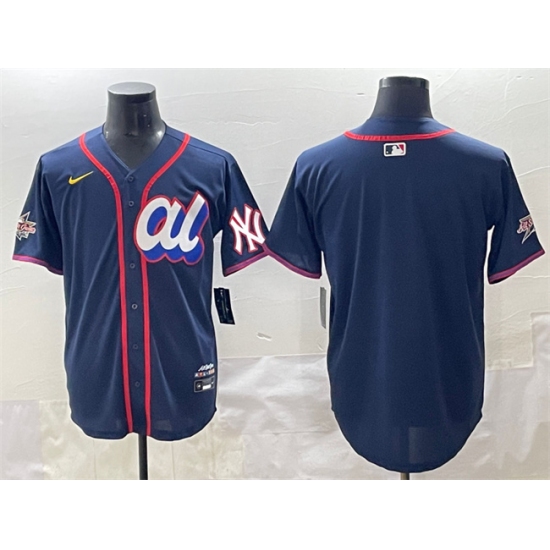 Men's American League New York Yankees Blank Navy 2025 All-Star Edition Limited Stitched Baseball Jersey - Ujersey