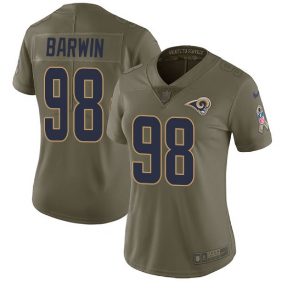 Women's Nike Los Angeles Rams #98 Connor Barwin Limited Olive 2017 Salute to Service NFL Jersey - Ujersey