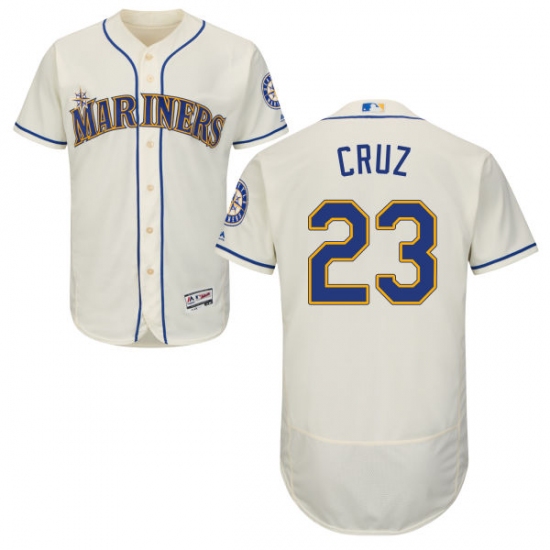 Men's Majestic Seattle Mariners #23 Nelson Cruz Cream Alternate Flex Base Authentic Collection MLB Jersey - Ujersey