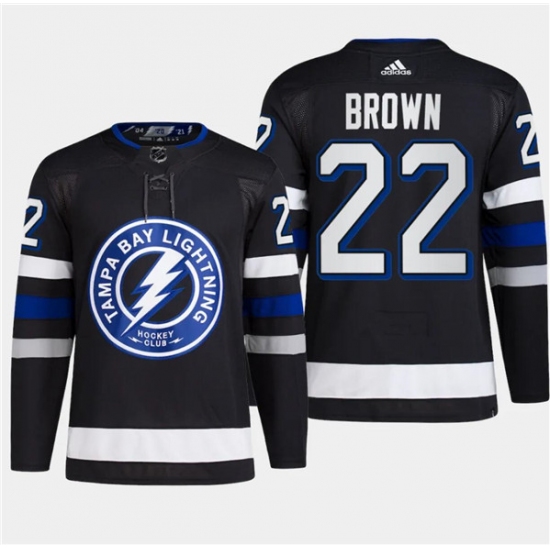 Men's Tampa Bay Lightning #22 Logan Brown Black 2024 Stadium Series Stitched Jersey - Ujersey