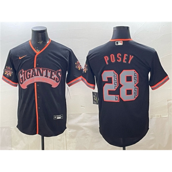 Men's San Francisco Giants #28 Buster Posey Black 2026 Alternate Stadium Stitched Baseball Jersey - Ujersey