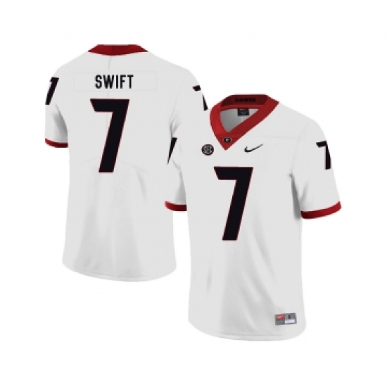 Georgia Bulldogs 7 D'Andre Swift White Nike College Football Jersey - Ujersey
