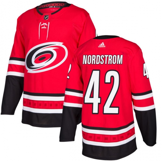 Youth Adidas Carolina Hurricanes #42 Joakim Nordstrom Premier Red Home NHL Jersey - Ujersey